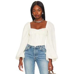 Urban Outfitters, ballon puffy sleeves, whimsical fairy Claudia Blouse Crop  M